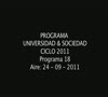  Programa Universidad & Sociedad N 18 24 09 2011
